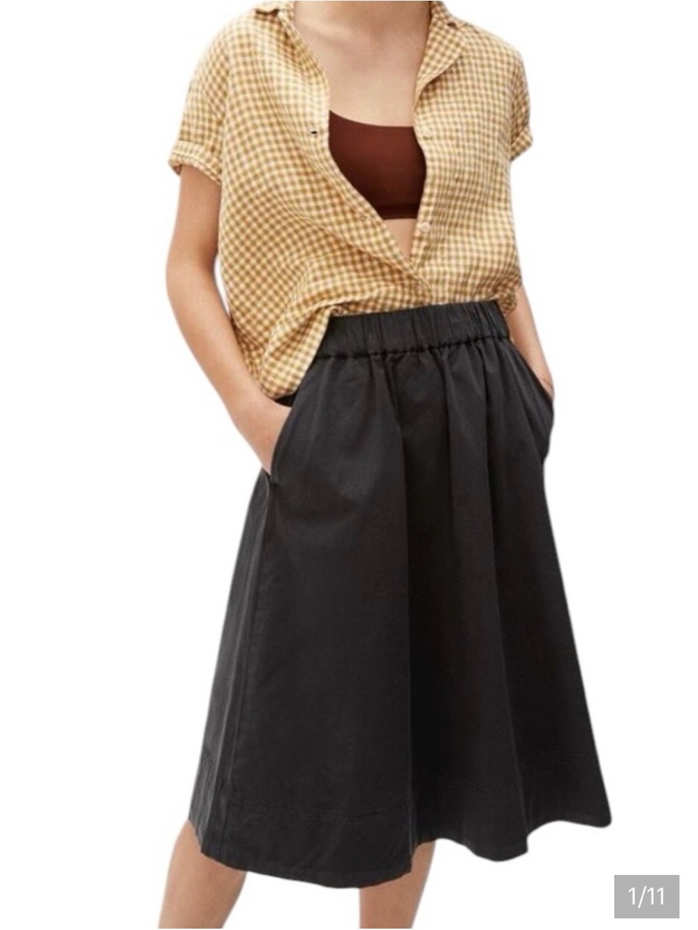 Everlane Easy Chino Skirt in Black EUC